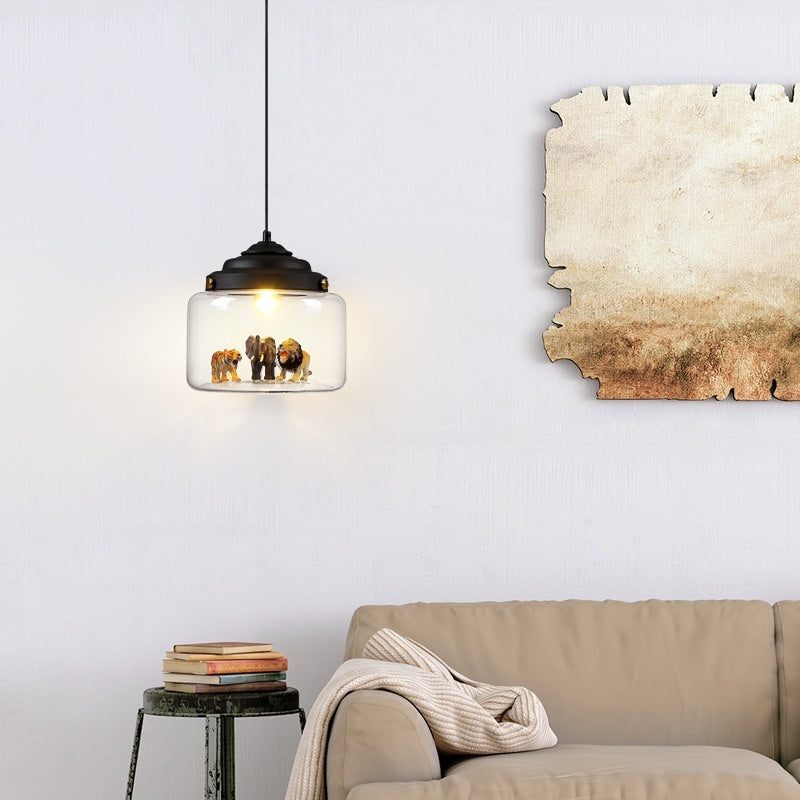 Glass Chandelier Coffee Shop Clothing Store Personalized Creative Animal Children Cartoon Art Chandelier