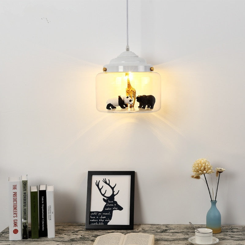 Glass Chandelier Coffee Shop Clothing Store Personalized Creative Animal Children Cartoon Art Chandelier